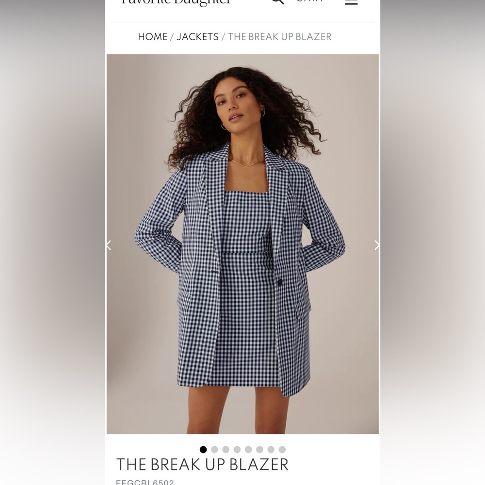 NWT - Favorite Daughter - The Breakup Blazer - Navy Gingham - XS